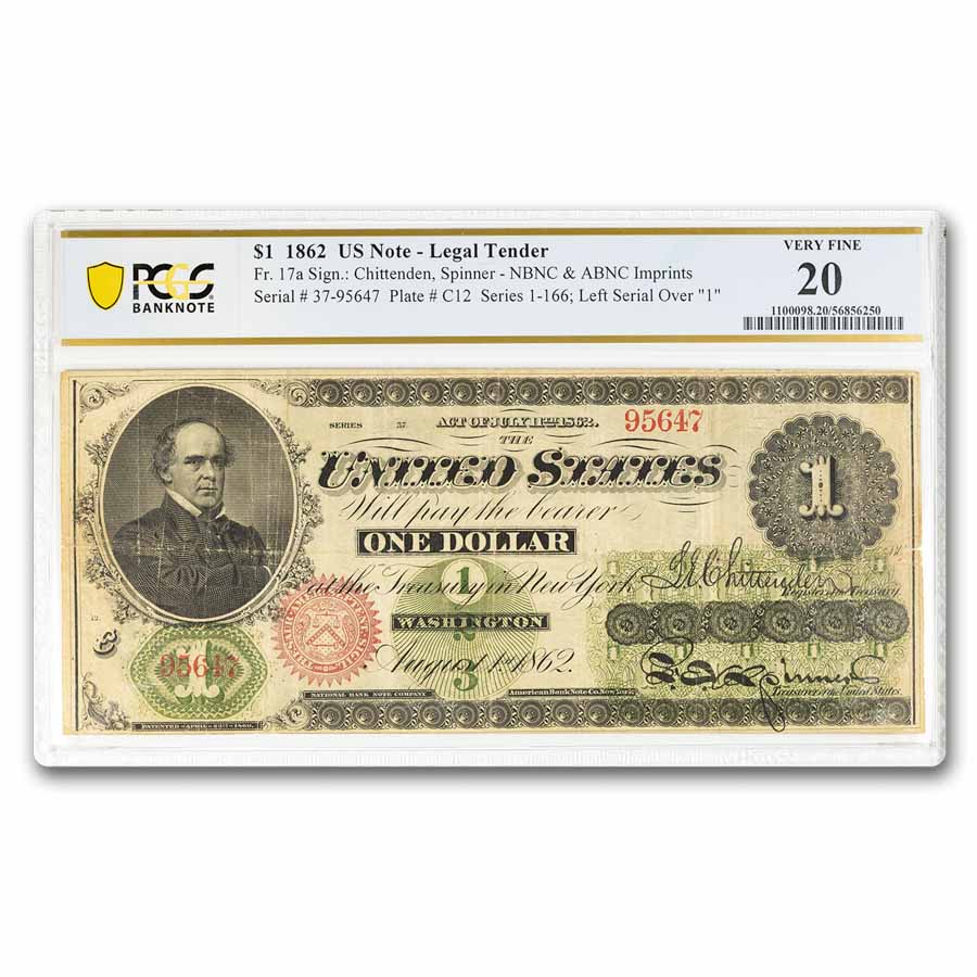 1862 $1.00 Legal Tender Salmon P. Chase VF-20 PCGS (Fr#17A) | eBay